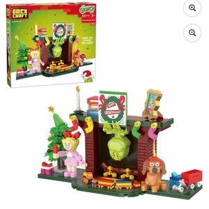 Brickcraft The Grinch Grinchmas Eve Fireplace Building Kit, 547 Pieces, Holiday